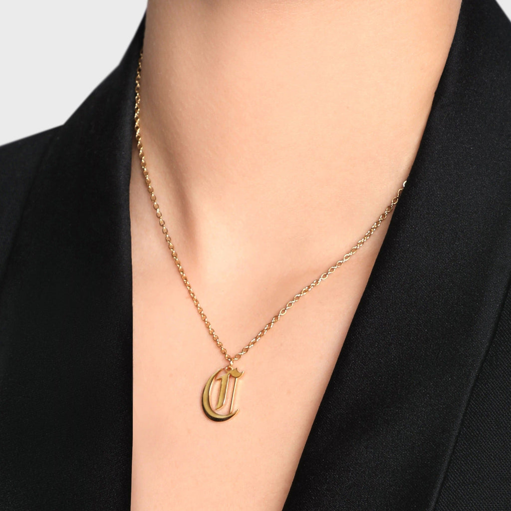14K Solid Gold Heart Custom Initial Necklace with Genuine Diamonds| DIVADORA
