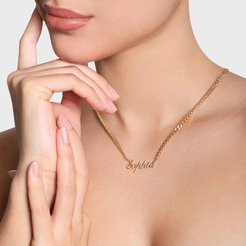 The Thick Chain Classic Name Necklace - Sunecklace™
